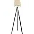 Barbro Tripod Floor Lamp with Scallop Shade - Black, Wood