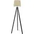 Barbro Tripod Floor Lamp with Scallop Shade - Black, Wood