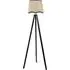 Barbro Tripod Floor Lamp with Scallop Shade - Black, Wood