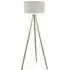 Barbro Tripod Floor Lamp with White Trim Drum Shade - Natural