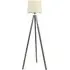 Barbro Tripod Floor Lamp with White Trim - Grey