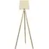 Barbro Tripod Floor Lamp with White Trim Scallop Shade - Natural