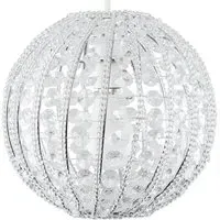 Bead Round Pendant Shade - Silver, Acrylic