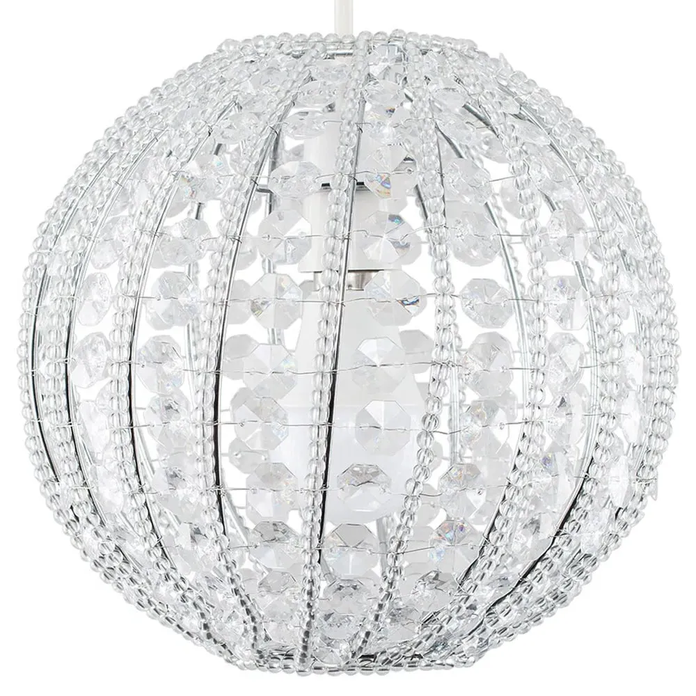 Bead Round Pendant Shade - Silver, Acrylic image