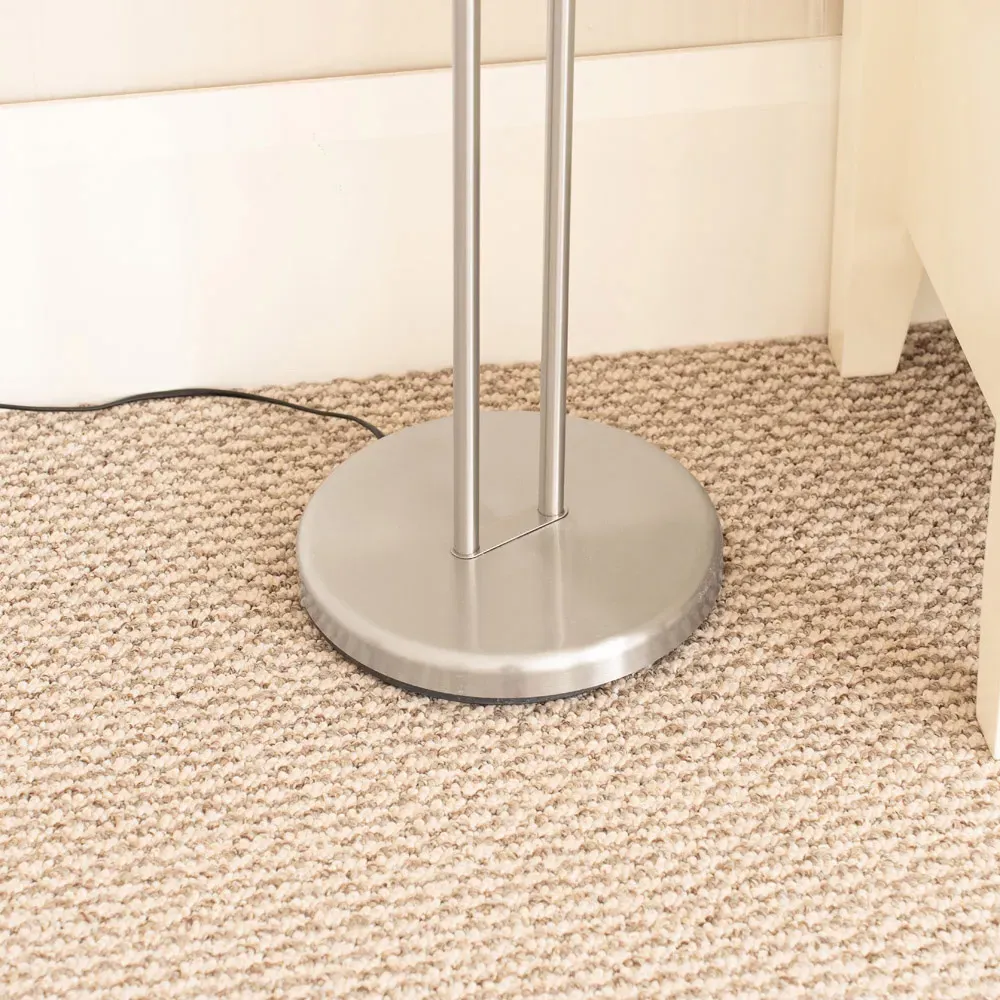 Beata 2 Arm Dimmable LED Floor Lamp - Brushed Silver