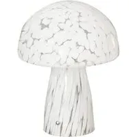 Beau Mushroom Glass LED Table Lamp - White, Confetti Glass