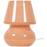 Beau Peach Swirl Glass LED Table Lamp - Pink
