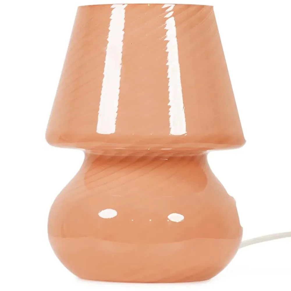 Beau Peach Swirl Glass LED Table Lamp - Pink image