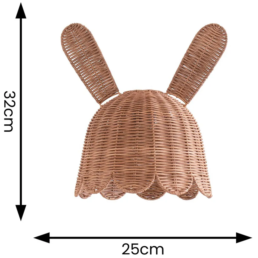 Bella Bunny Rabbit Ceiling Pendant Lamp Shade - Brown, Rattan