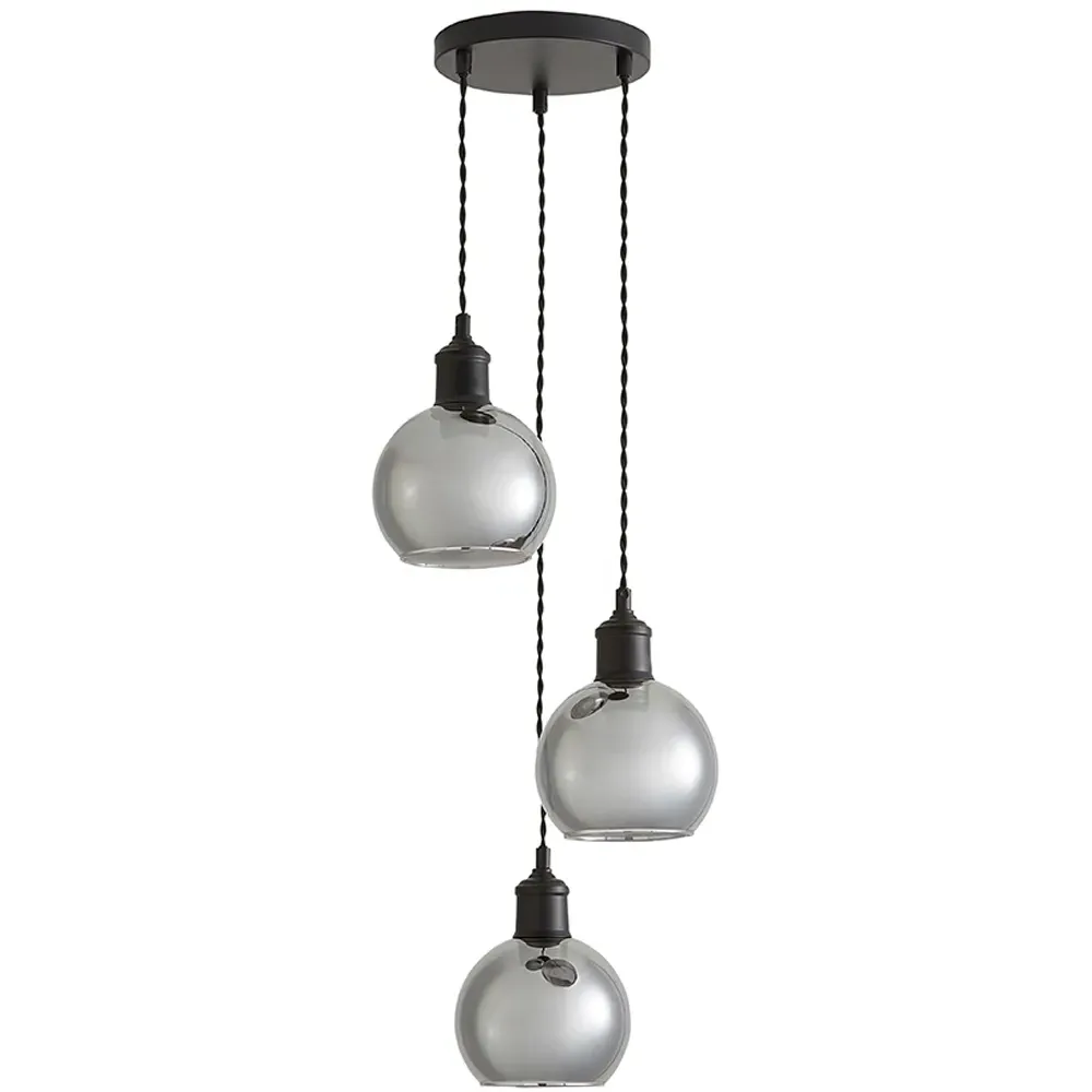 Bellamy 3 Drop LED Ceiling Pendant Light - Gold, Glass