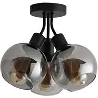 Bellamy Bubble Cluster Flush Ceiling Light - Black, Glass