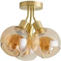 Bellamy Bubble Cluster Flush Ceiling Light - Gold, Glass