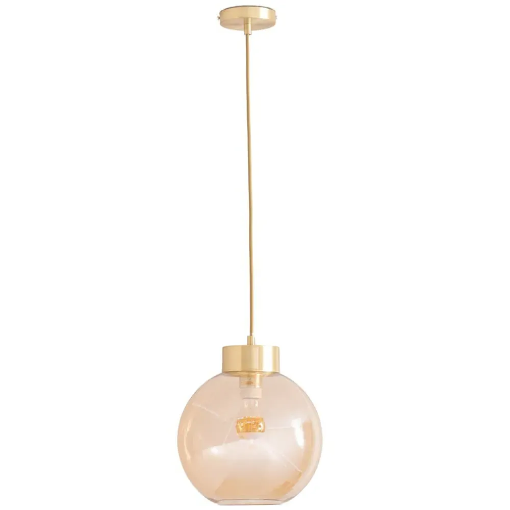 Bellamy Globe Ceiling Pendant Light - Gold, Glass image