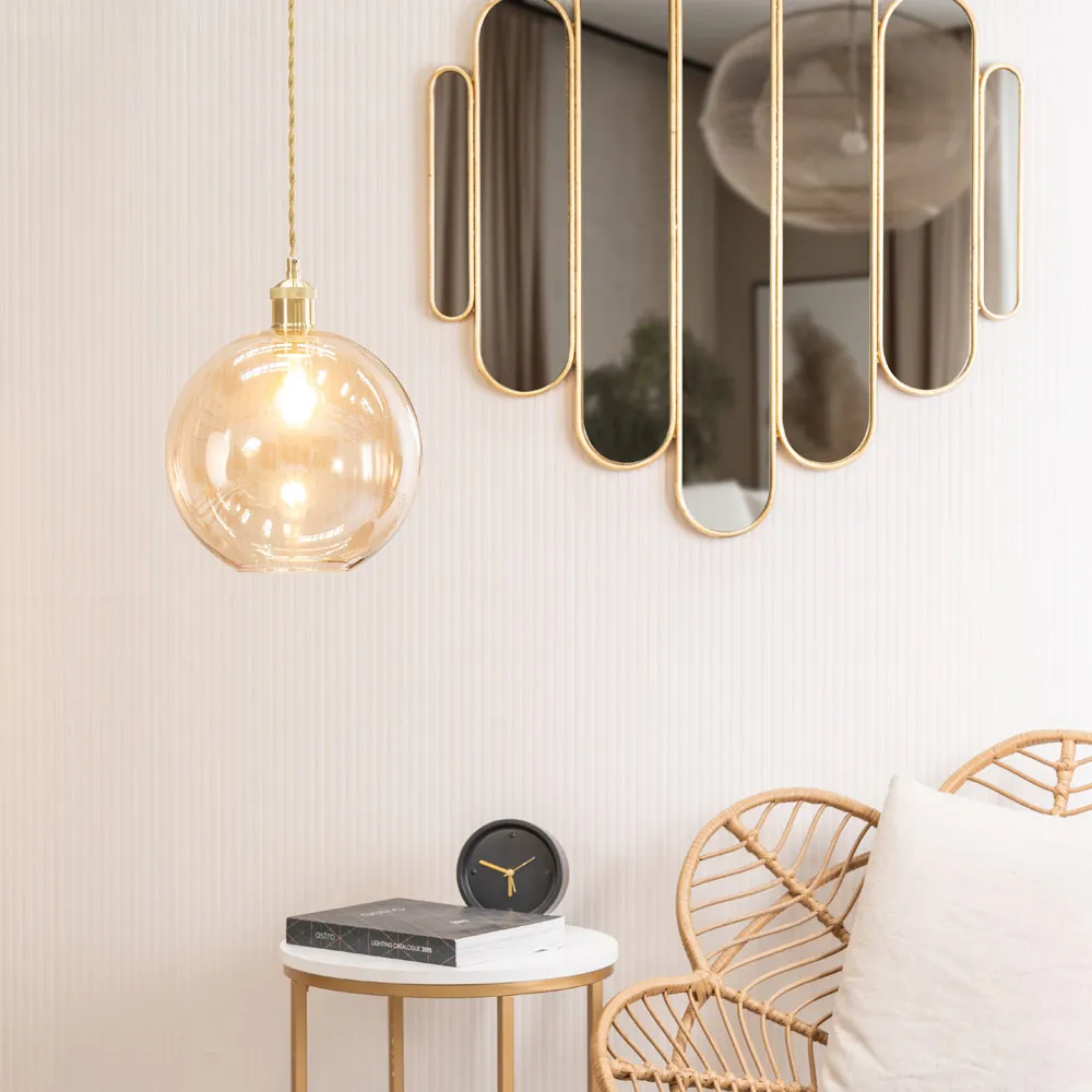 Bellamy Globe Lamp Shade - Orange, Glass