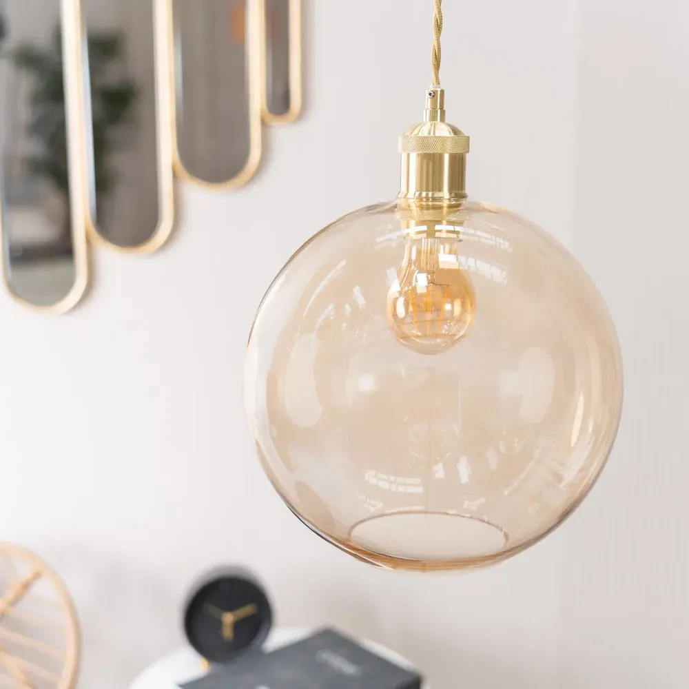 Bellamy Globe Lamp Shade - Orange, Glass