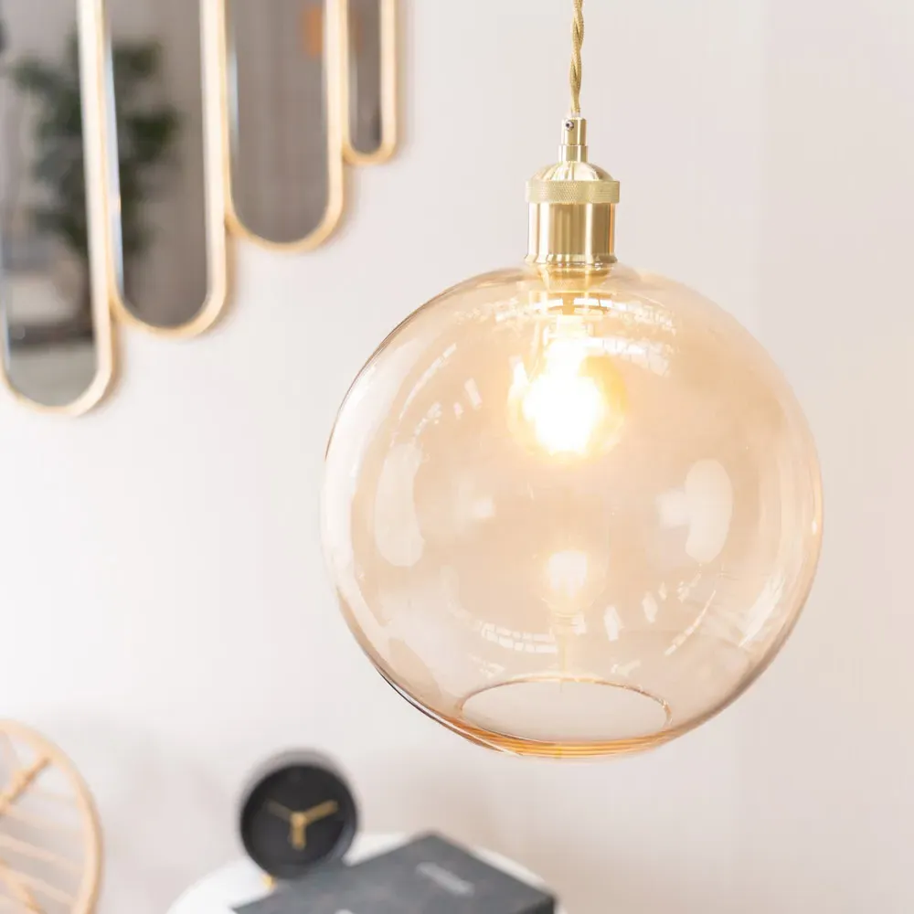 Bellamy Globe Lamp Shade - Orange, Glass