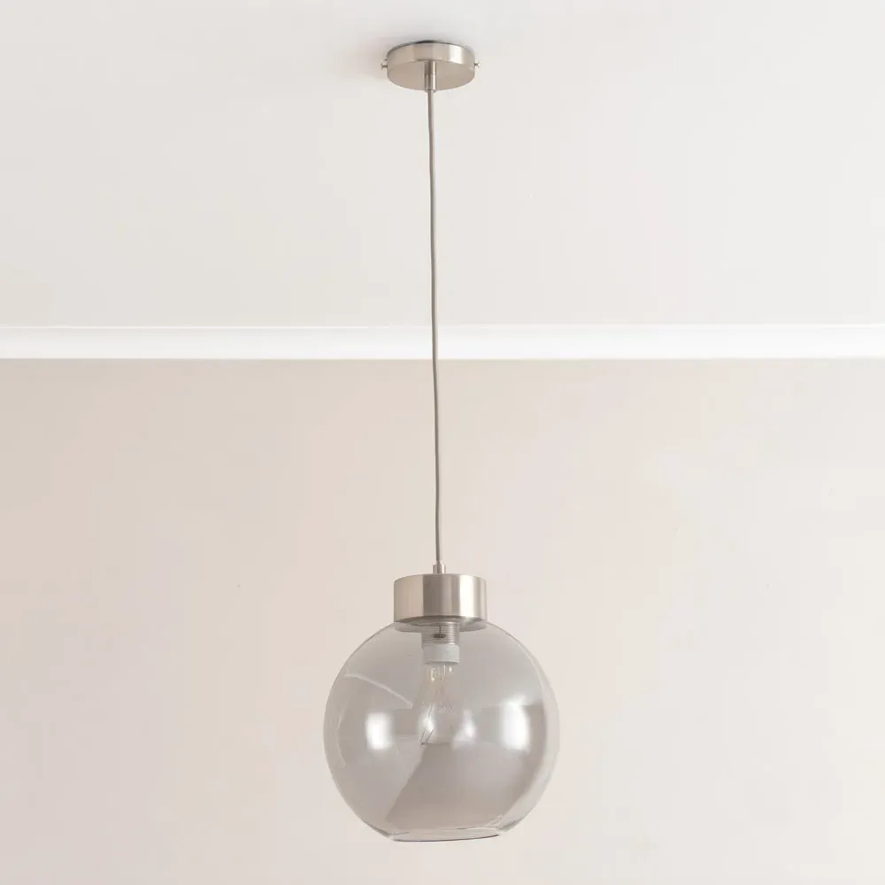 Bellamy Globe LED Ceiling Pendant Light - Silver, Glass