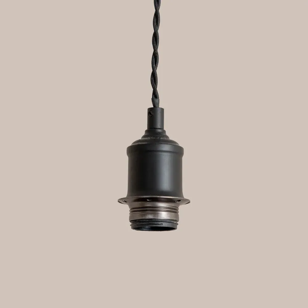 Bellamy Single Globe LED Ceiling Pendant Light - Black, Glass