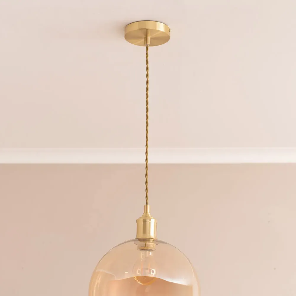 Bellamy Single Globe LED Ceiling Pendant Light - Gold, Glass