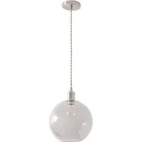Bellamy Single Globe LED Ceiling Pendant Light - Silver, Glass