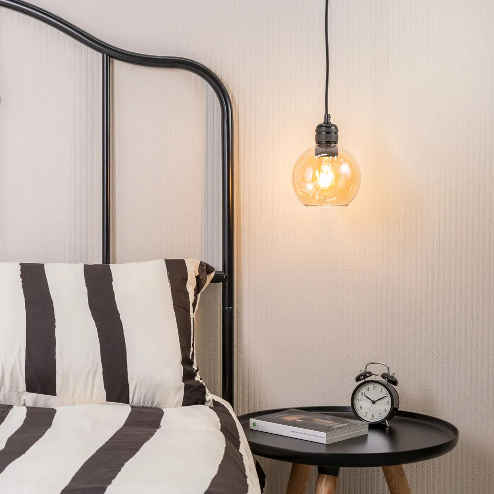 Bellamy Small Globe Lamp Shade - Grey, Glass