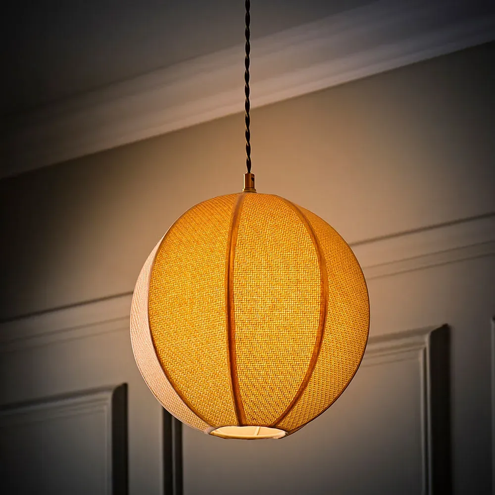Belle Woven Fabric Ball Ceiling Pendant Lamp Shade - Cream