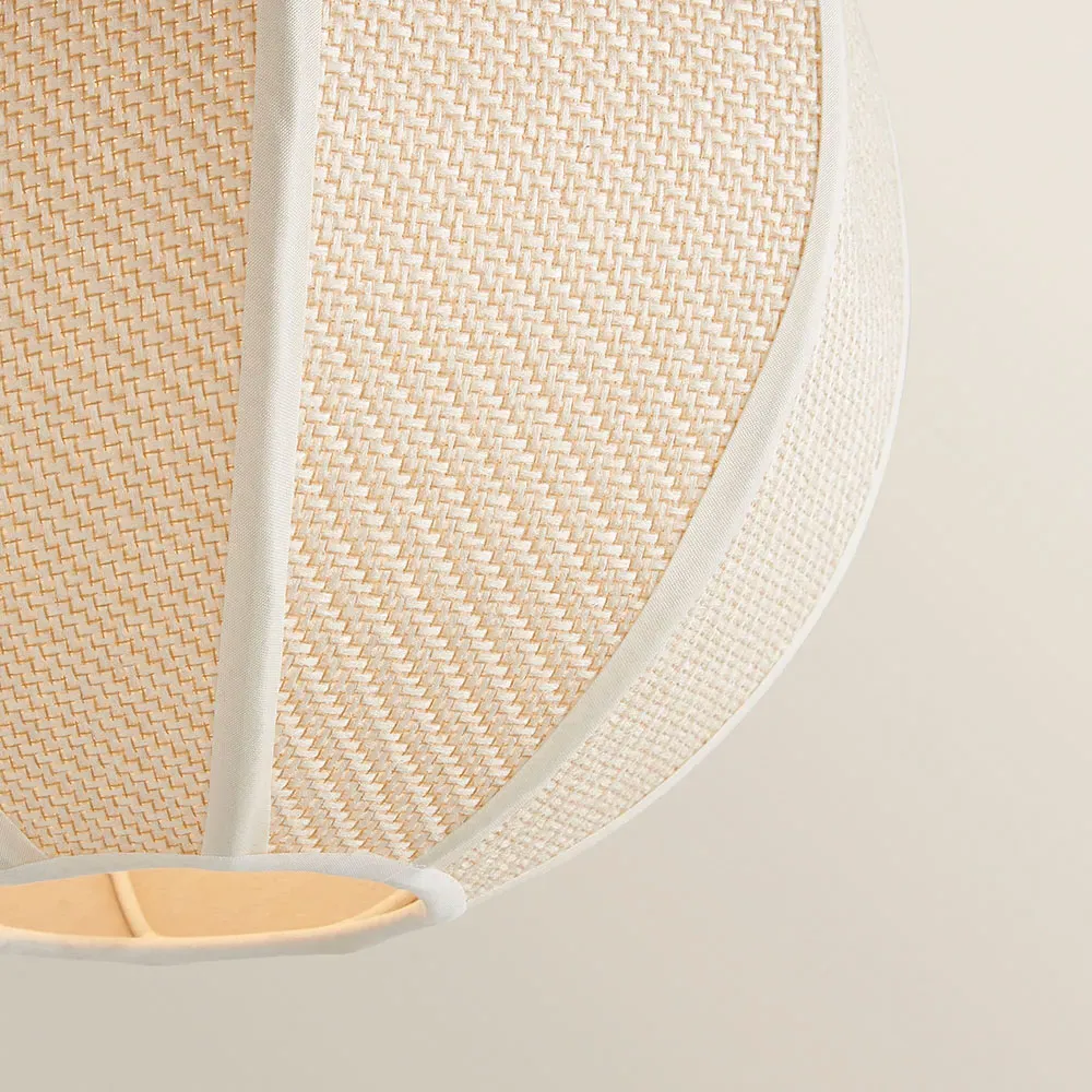 Belle Woven Fabric Ball Ceiling Pendant Lamp Shade - Cream