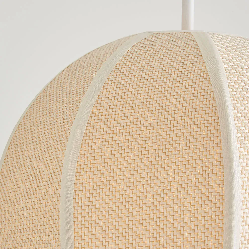 Belle Woven Fabric Ball Ceiling Pendant Lamp Shade - Cream
