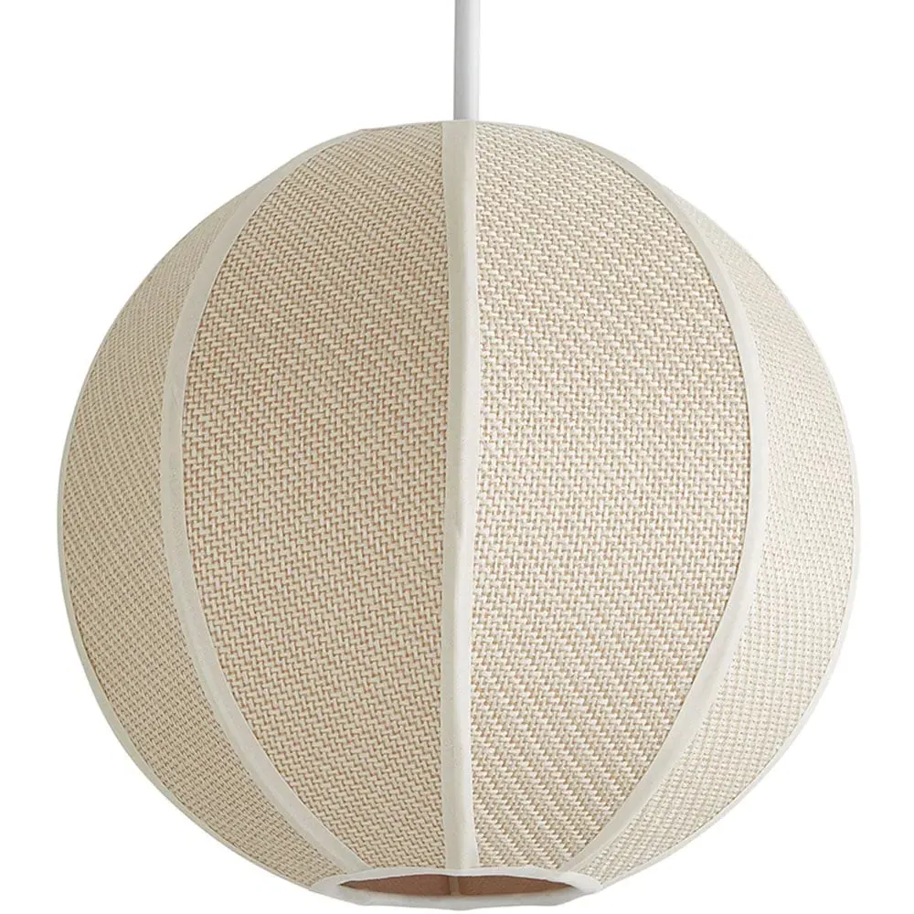 Belle Woven Fabric Ball Ceiling Pendant Lamp Shade - Cream