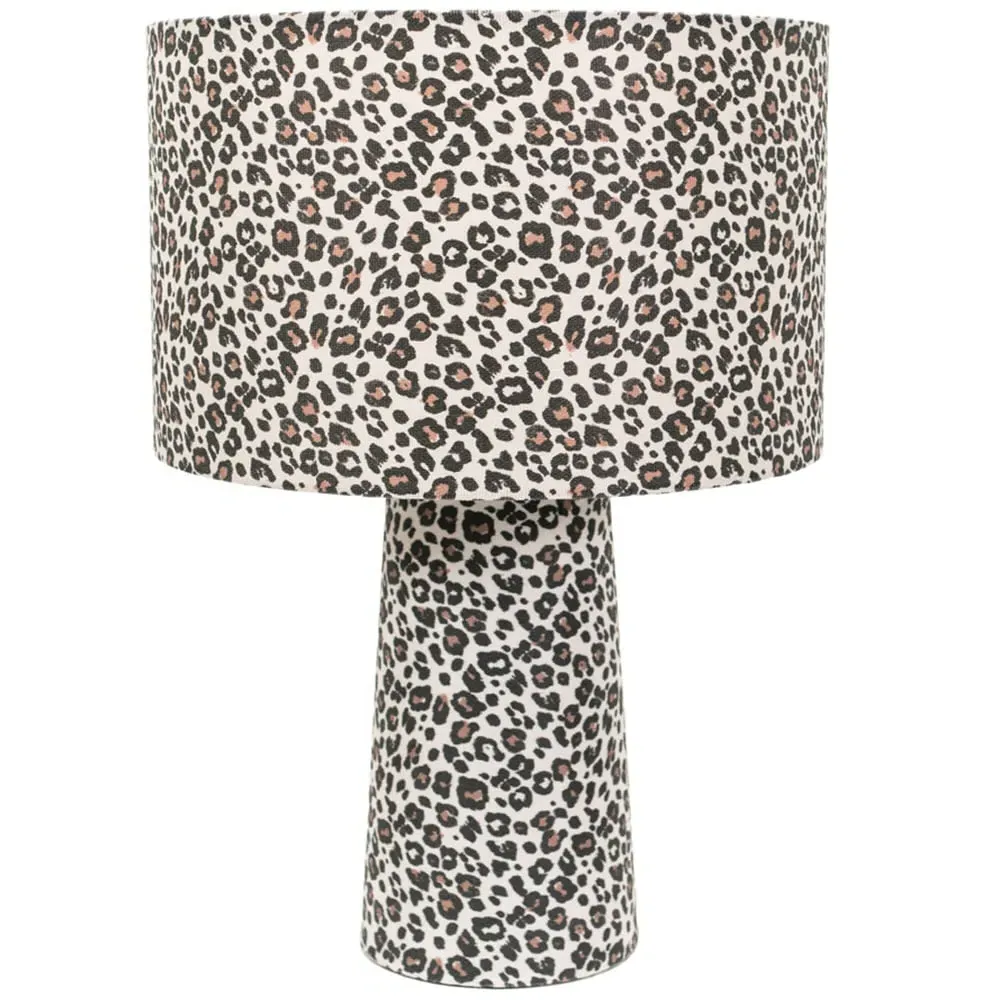 Bertie Leopard Print LED Table Lamp - Cream image