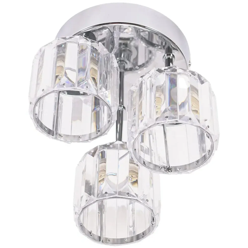 Beth 3 Way LED Glass Drop Ceiling Light - Chrome image