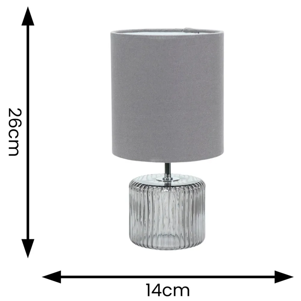 Betty Table Lamp with Shade - Grey, Smoked Glass