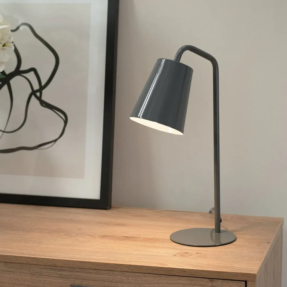 Bibi Arched LED Table Lamp - Charcoal Grey