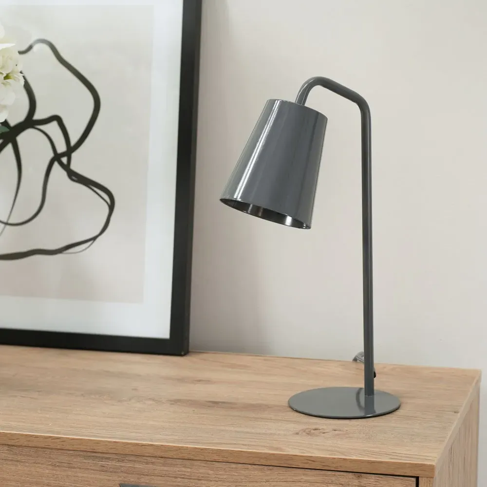 Bibi Arched LED Table Lamp - Charcoal Grey