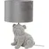 Billy Bulldog LED Table Lamp - Grey, Velvet