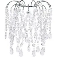 Blanche Chandelier Pendant Shade with Jewel Droplets - White
