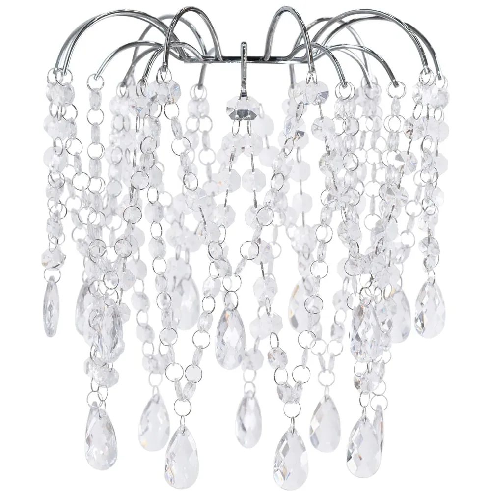 Blanche Chandelier Pendant Shade with Jewel Droplets - White image