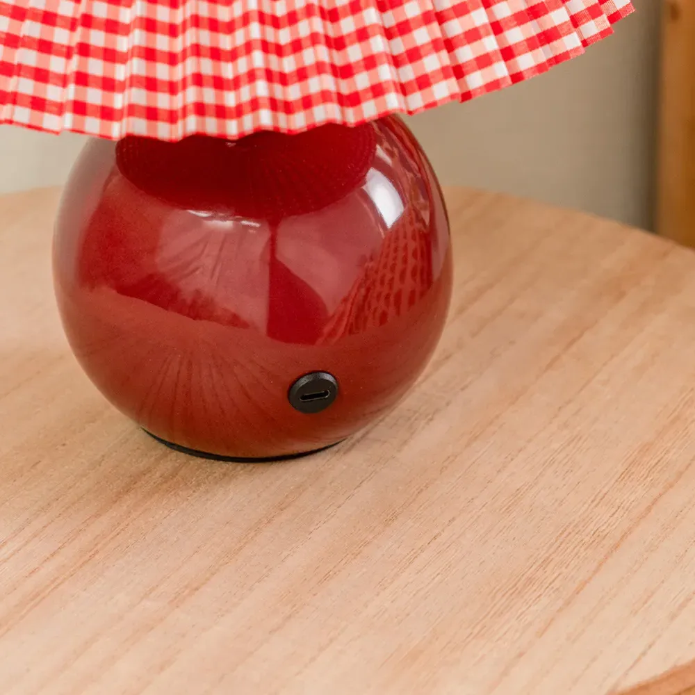 Bloom Rechargeable LED Table Lamp - Burgundy, Ceramic