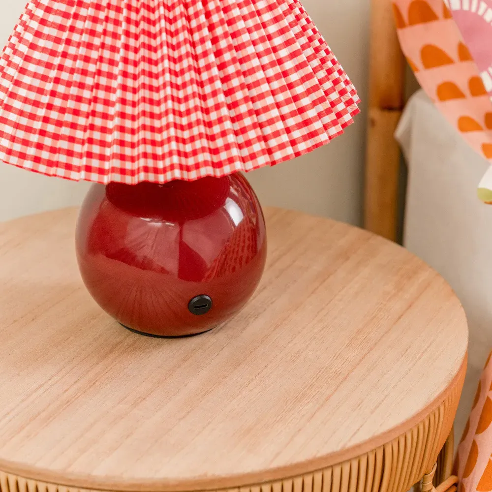 Bloom Rechargeable LED Table Lamp - Burgundy, Ceramic