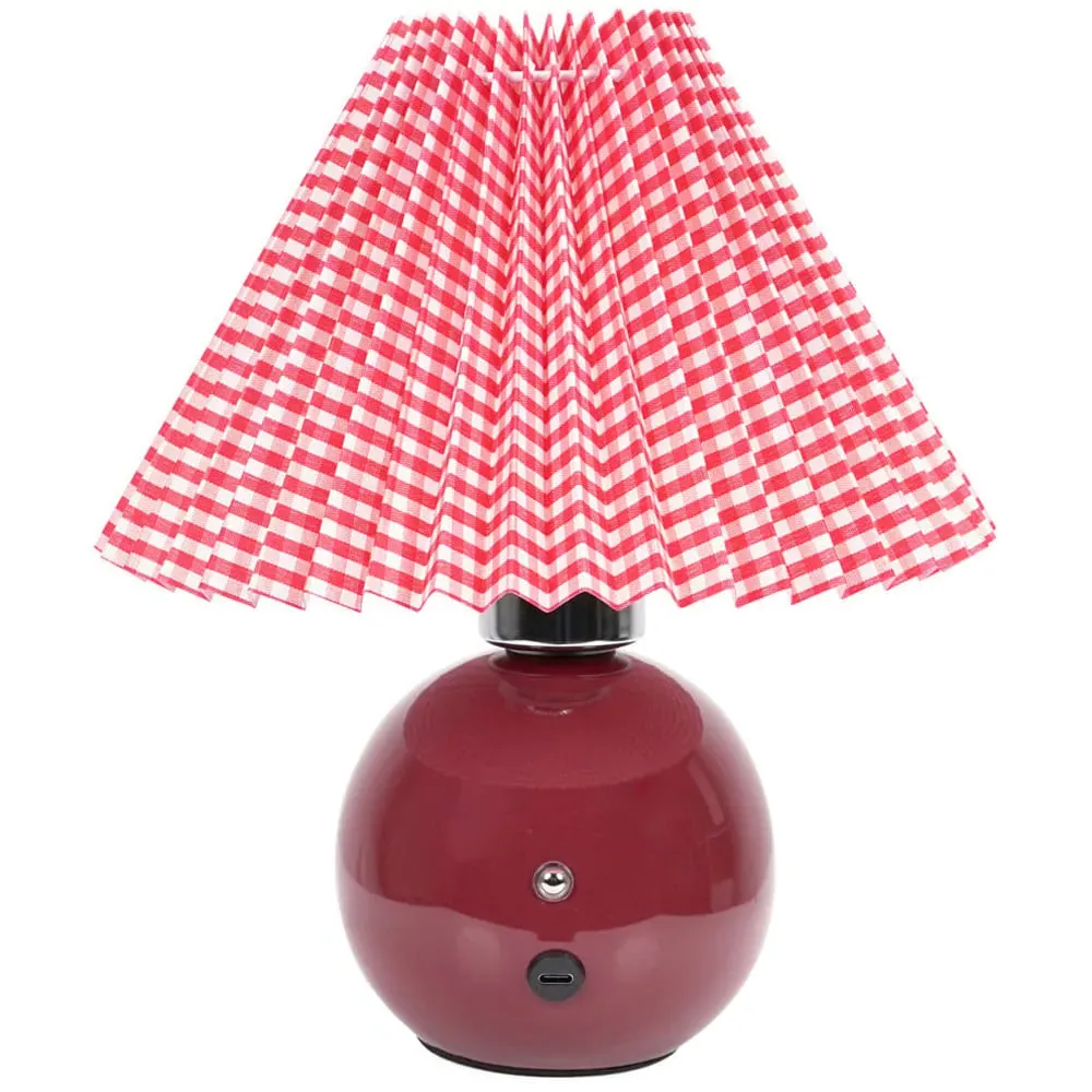 Bloom Rechargeable LED Table Lamp - Burgundy, Ceramic image