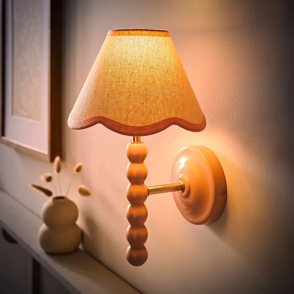 Bobbin LED Wall Light 2 Pack - Pink, Wood