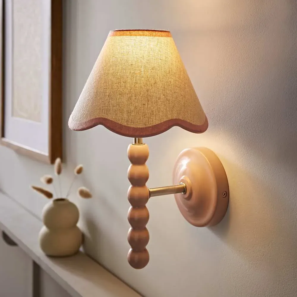 Bobbin LED Wall Light 2 Pack - Pink, Wood