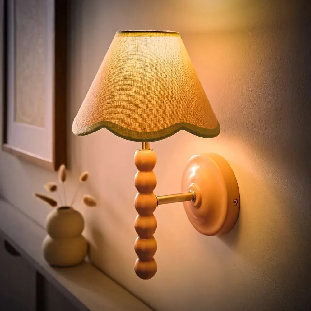 Bobbin LED Wall Light 2 Pack - Pink, Wood