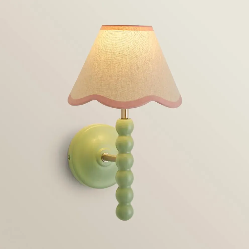 Bobbin LED Wall Light - Green, Wood