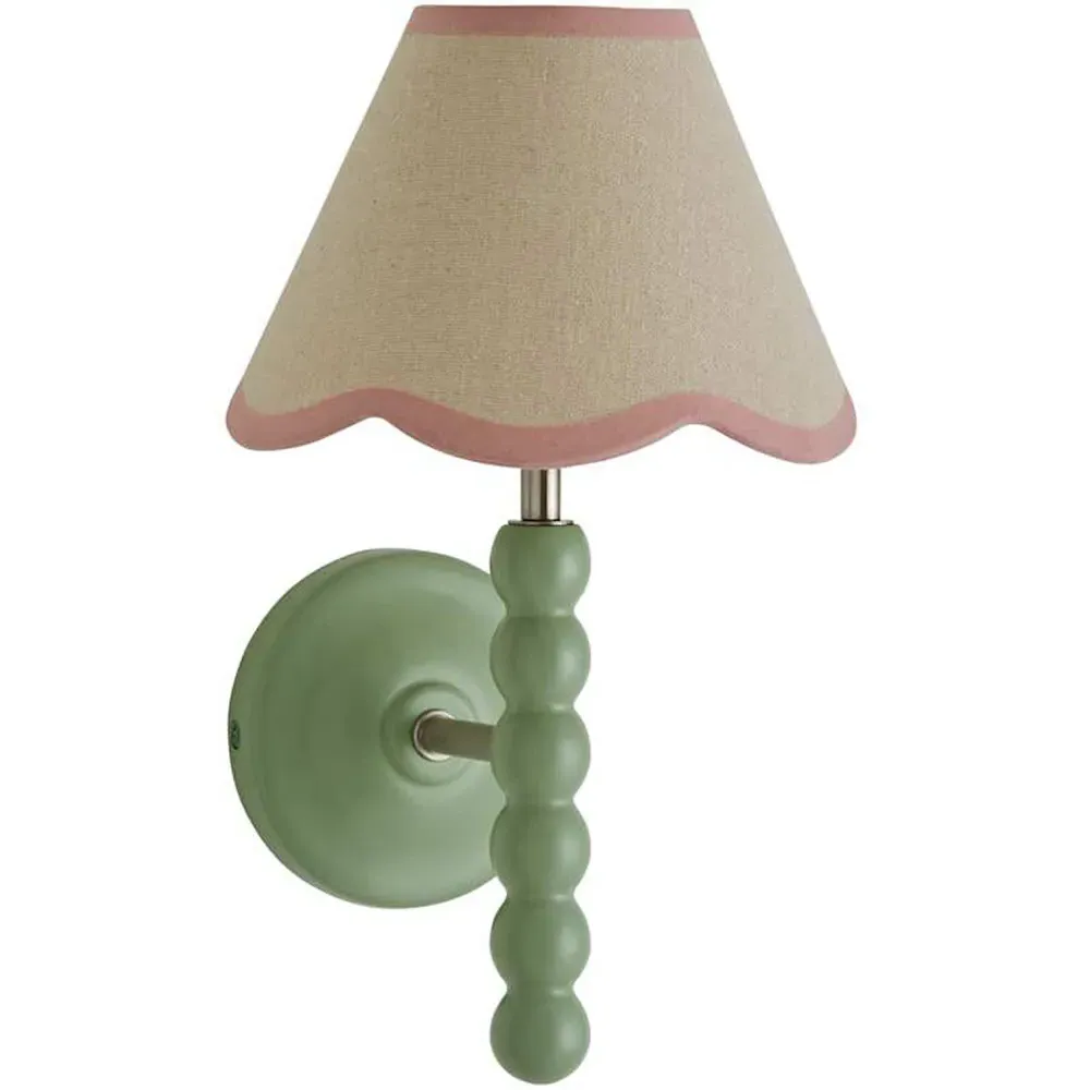 Bobbin LED Wall Light - Green, Wood image
