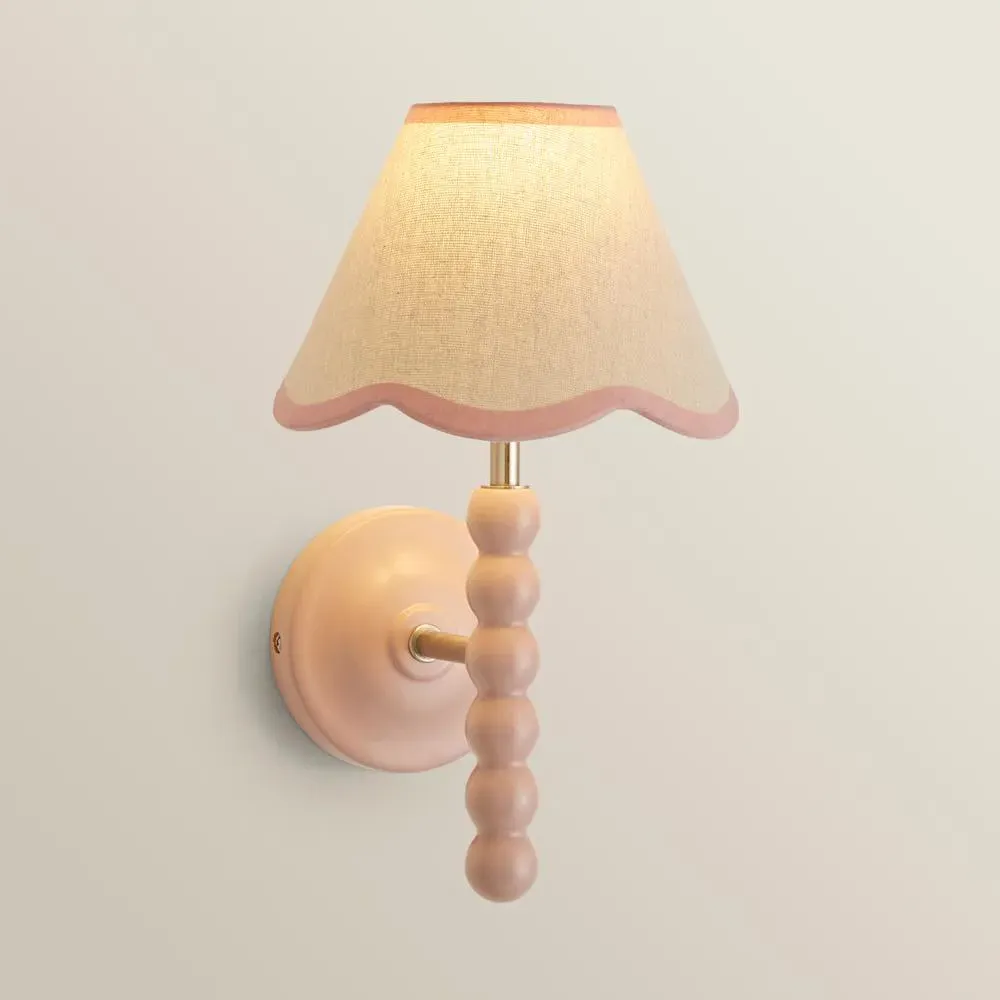 Bobbin LED Wall Light - Pink, Wood