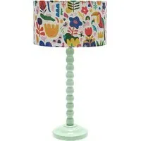 Bobbins Fabric Jungle LED Table Lamp - Sage Green