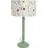 Bobbins Floral Embroidered Drum Shade Table Lamp - Green