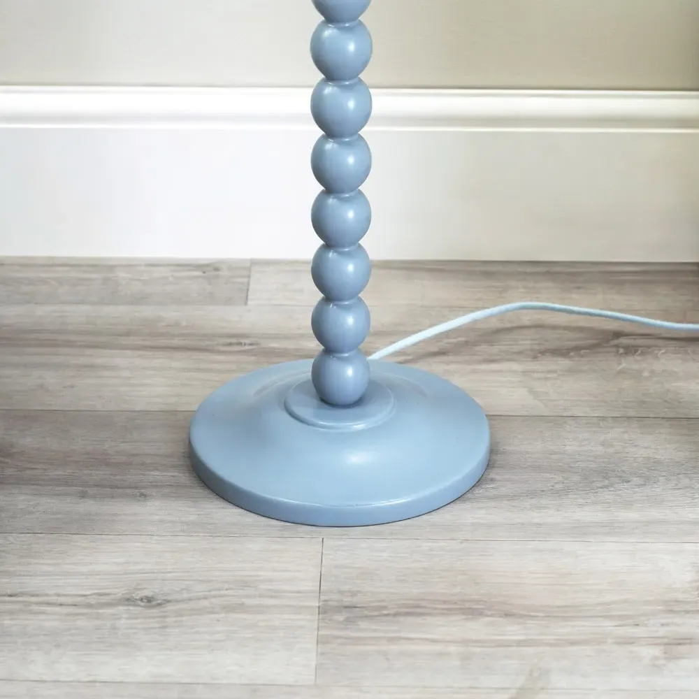 Bobbins LED Floor Lamp with Aztec Shade - Powder Blue