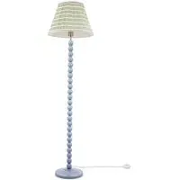 Bobbins LED Floor Lamp with Aztec Shade - Powder Blue